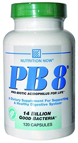 Etiqueta Nutrition Now PB8 probiótico acidófilo vegetariano