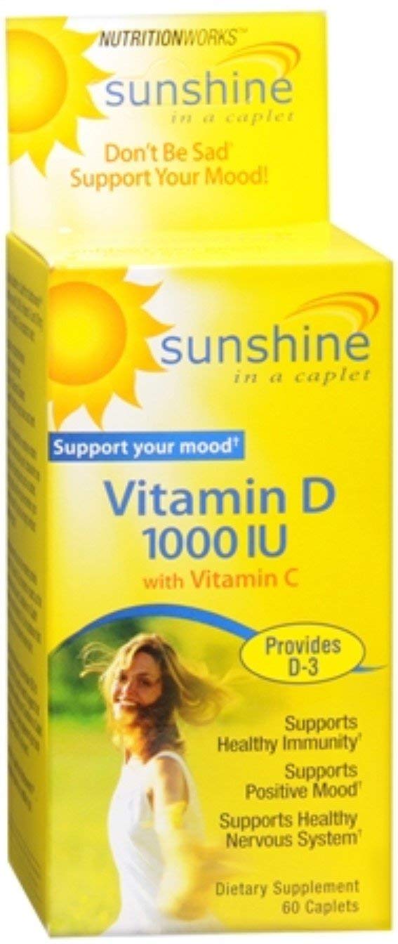 Nutrition Works Sunshine Vitamina D Caplets etiqueta