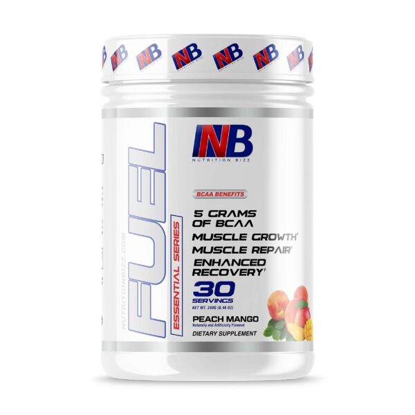 Frasco de NutritionBizz BCAA Powder Durazno Mango
