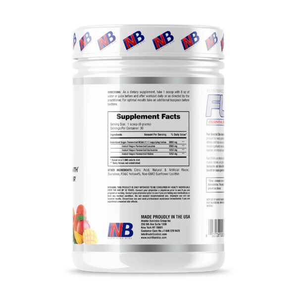 Version 1.0.0 Porciones del envase NutritionBizz BCAA Powder