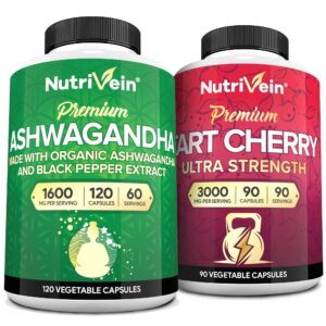 Botella cápsulas Ashwagandha y cereza ácida Nutrivein