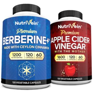 Nutrivein cápsulas vinagre manzana y berberina paquete 120 cápsulas