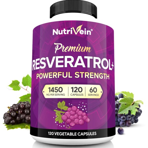 Version 1.0.0 Frente de frasco Nutrivein Resveratrol 1450 mg