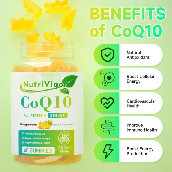 Etiqueta trasera de la botella NutriVigor CoQ10
