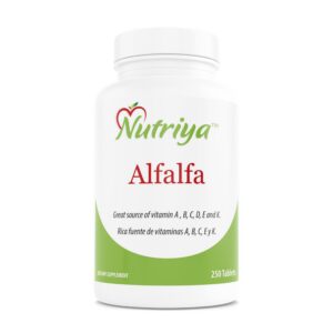 Paquete de alfalfa Nutriya 250 tabletas superalimento verde