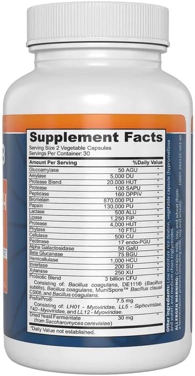 Etiqueta de ingredientes Gut Health 365