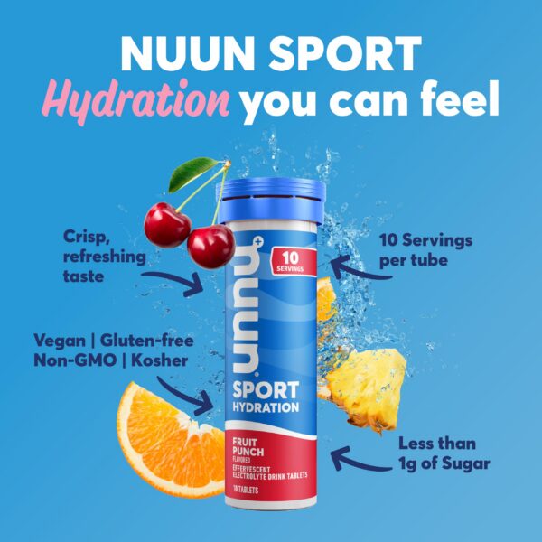 Nuun Sport tabletas efervescentes sabor frutas y 5 electrolitos