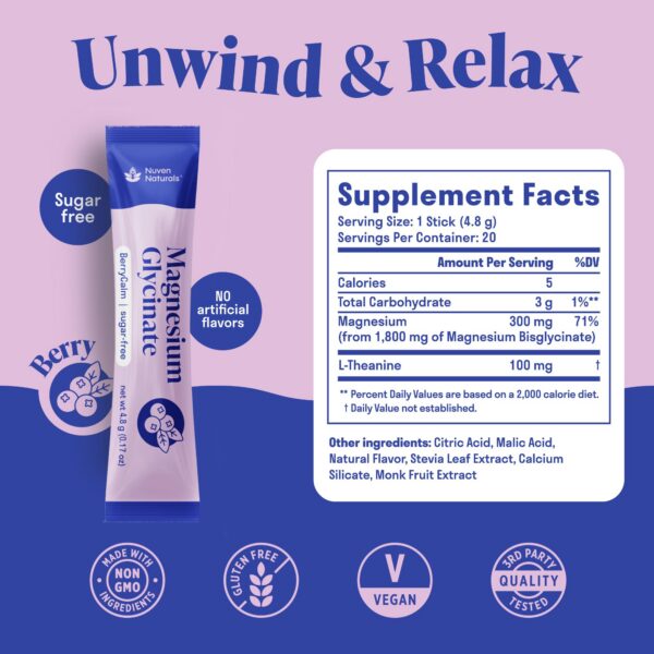 Sobre de magnesio glicinato listo para mezclar