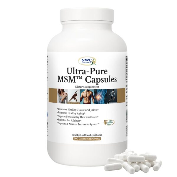 MSM Ultra-Pura capsulas 300 conteos etiqueta frontal