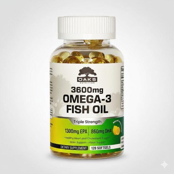 Version 1.0.0 Oaks Nutrition Omega-3 botella frontal