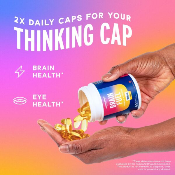 Frente de empaque Brain Fuel naranja