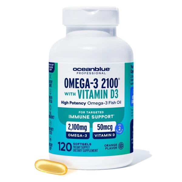Frasco Oceanblue Omega-3 2100 con vitamina D3