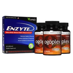 Vista frontal del producto ogoplex Enzyte cápsulas bundle