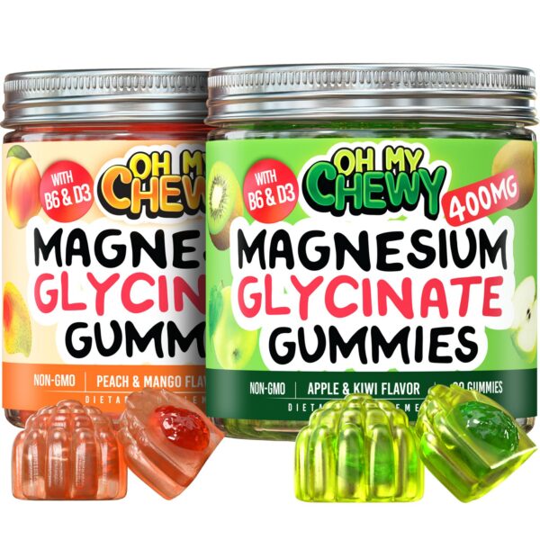 OH MY CHEWY Gomitas de Magnesio – Frasco frontal
