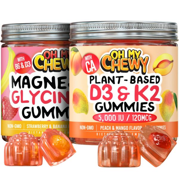 Gomitas OH MY CHEWY Magnesio y D3K2 frasco frontal