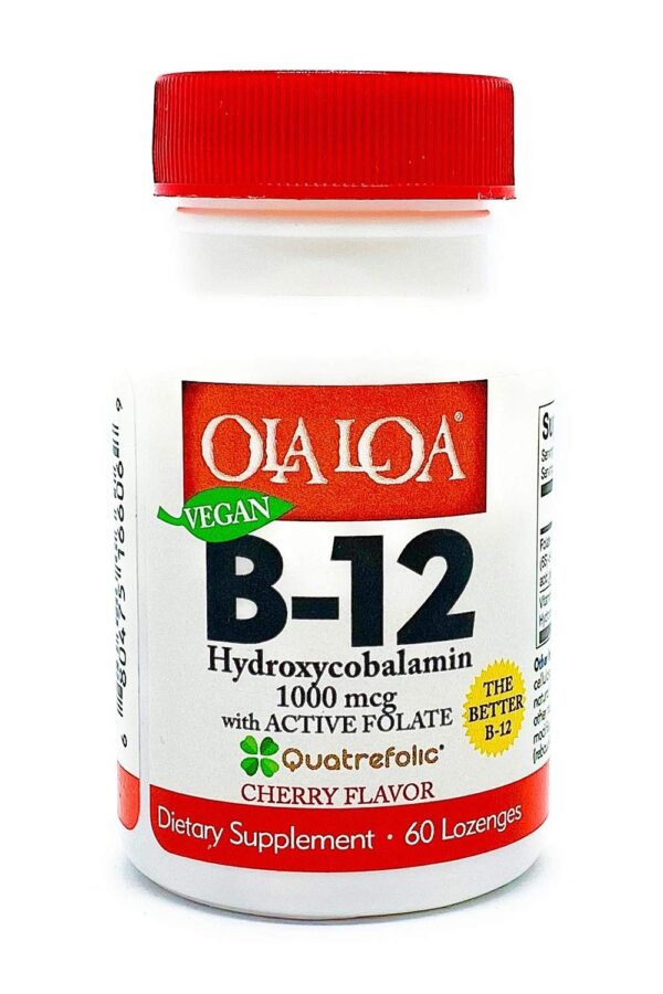 Ola Loa B12 Sublingual sabor cereza etiqueta frontal