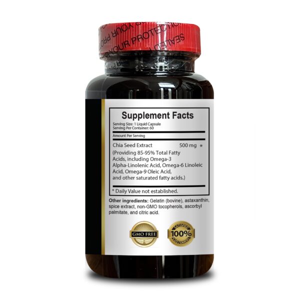 Frasco con cápsulas de chía OLANTA