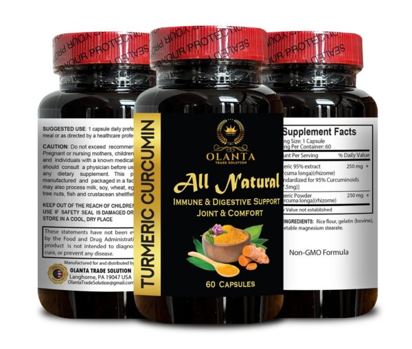 Suplemento de cúrcuma curcumina para bienestar y salud articular