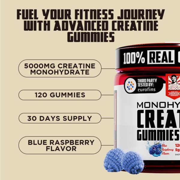 frascos y etiqueta de gomitas creatina