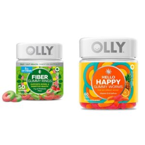 OLLY Fiber Gummy Rings frutales para soporte digestivo
