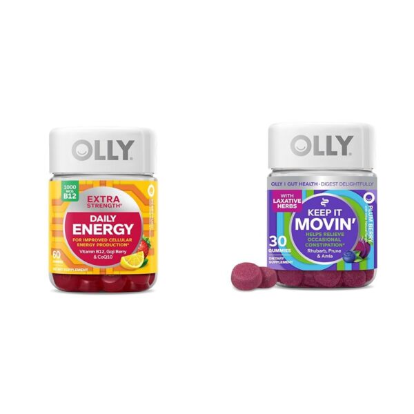 Gomitas OLLY de bayas y Keep It Movin' en empaque