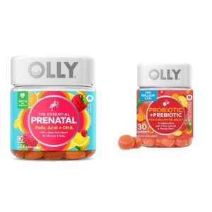 Version 1.0.0 OLLY gomitas multivitamínico prenatal esencial botella frontal