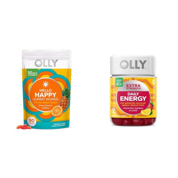 Version 1.0.0 Gomitas OLLY Hello Happy Gummy Worms caja frontal