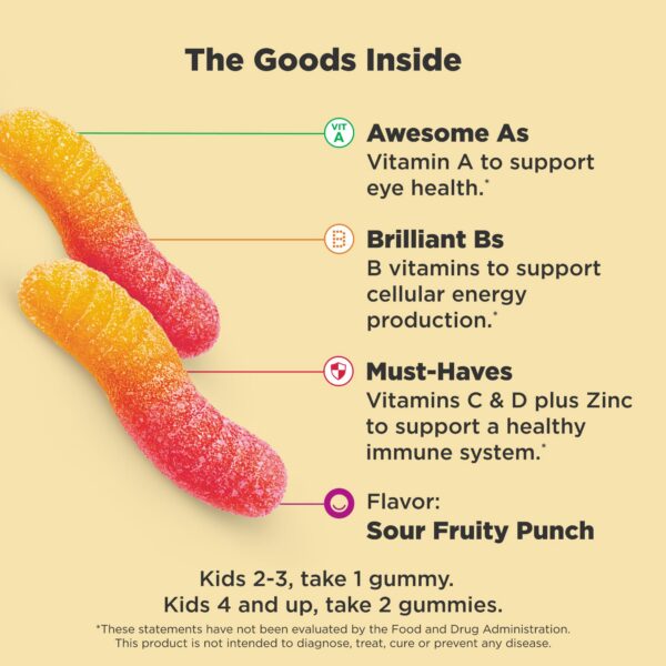Etiqueta de OLLY Kids Multivitamin Gummy Worms