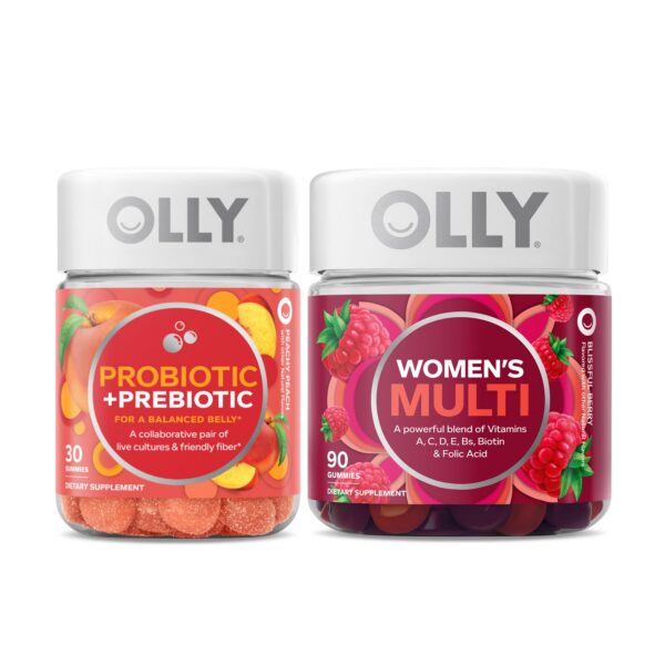 Frasco de OLLY Probiótico + prebiótico gomitas para mujeres