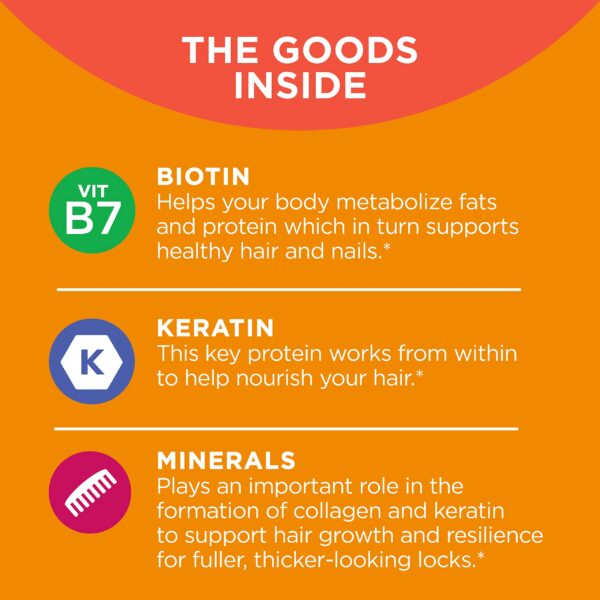 Softgels OLLY con biotina y queratina para cabello fuerte