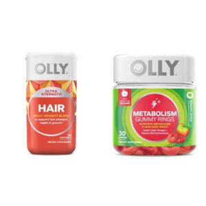 Frente de la botella OLLY Ultra Strength Hair Softgels