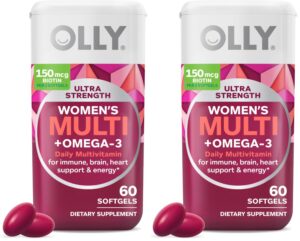 Frasco rojo de OLLY Ultra Women’s Multi Softgels