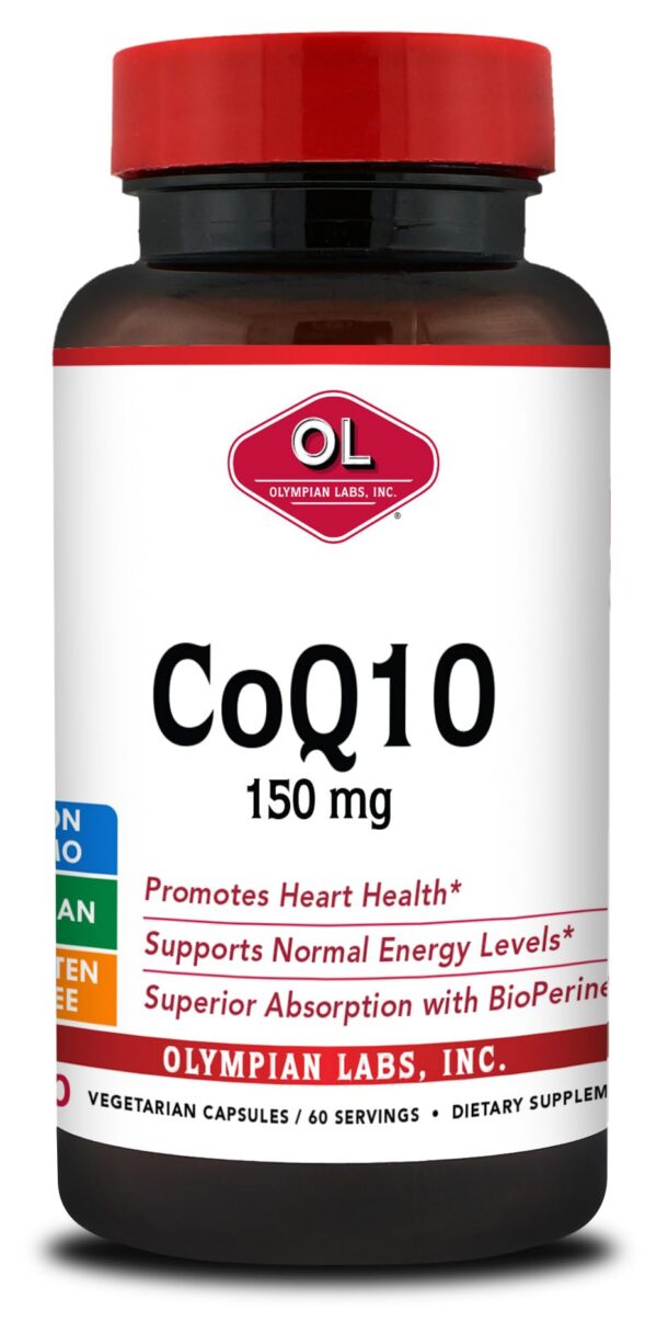 Frente del envase Olympian Labs Coq 150 mg