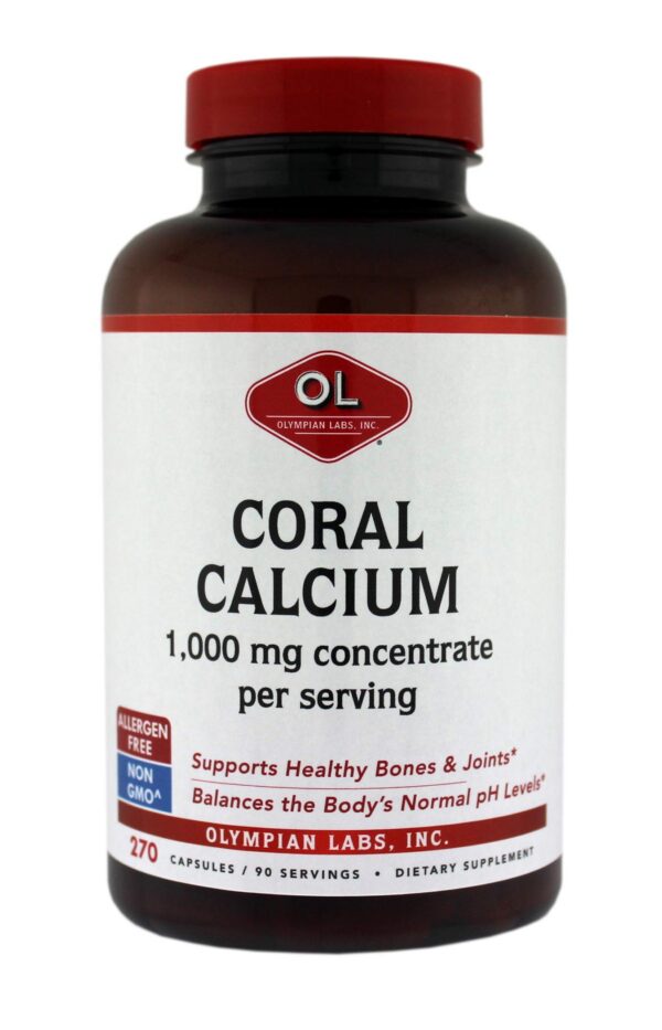 Version 1.0.0 Frente de la botella Olympian Labs Coral Calcium