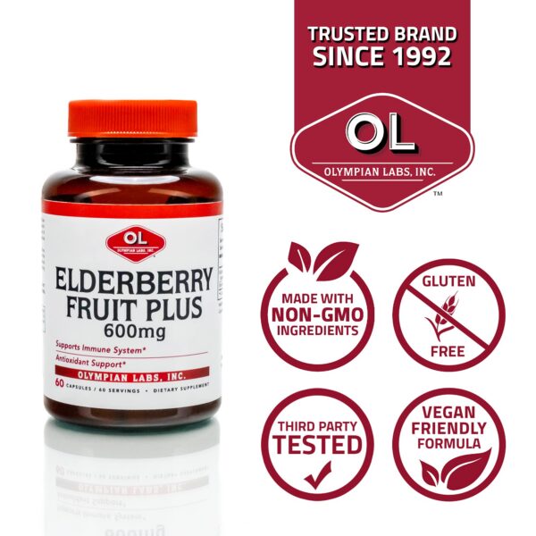 Olympian Labs Elderberry Fruit Plus vitaminas y minerales Salud