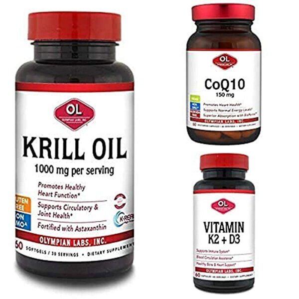 Olympian Labs krill CoQ10 K2D3 cápsulas