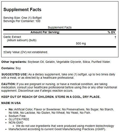 Olympian Labs suplemento ajo sin olor cápsulas blandas