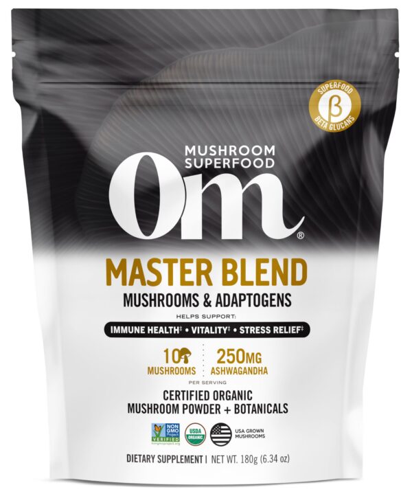 Om Mushroom Master Blend polvo orgánico de hongos y adaptógenos
