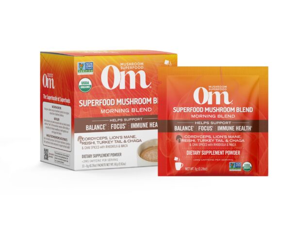 Om Mushroom Superfood mezcla energía matutina polvos 10 porciones