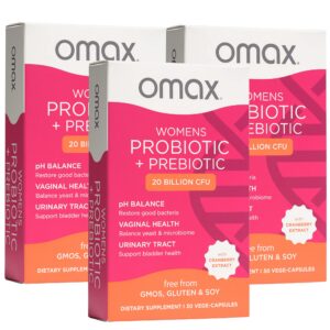 Omax probiotico para mujeres con prebiótico y arándano