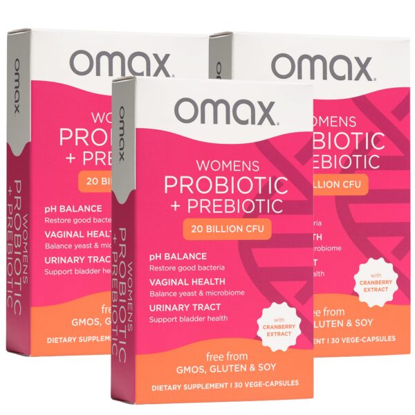 Omax probiotico para mujeres con prebiótico y arándano