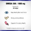 Etiqueta de producto y frasco Omega 369
