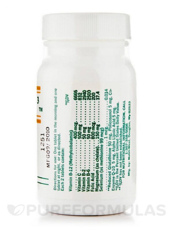 Tabla de ingredientes Omega-3 Cofactores Nutri-West