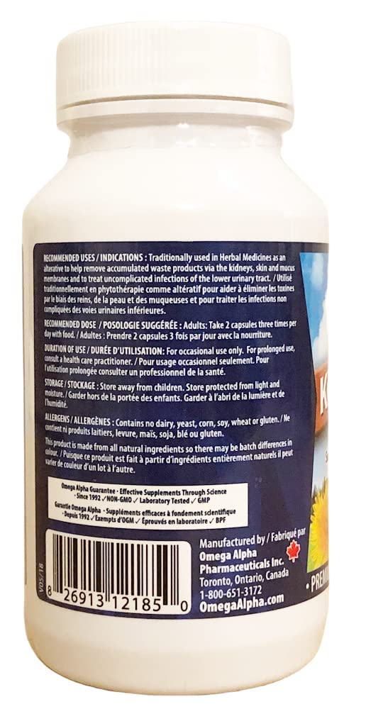 Vista lateral de la caja Omega Alpha Kidney Plus