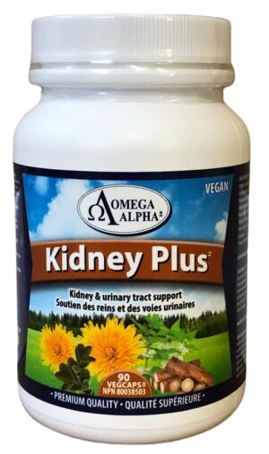 Frente de la caja Omega Alpha Kidney Plus