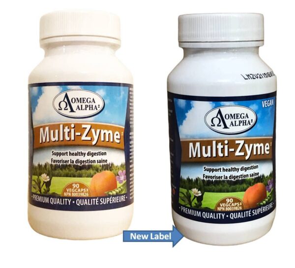 Version 1.0.0 Etiqueta de Omega Alpha Multi-Zyme