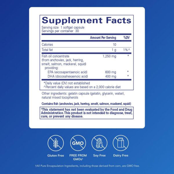 Etiqueta con EPA y DHA en O.N.E. Omega