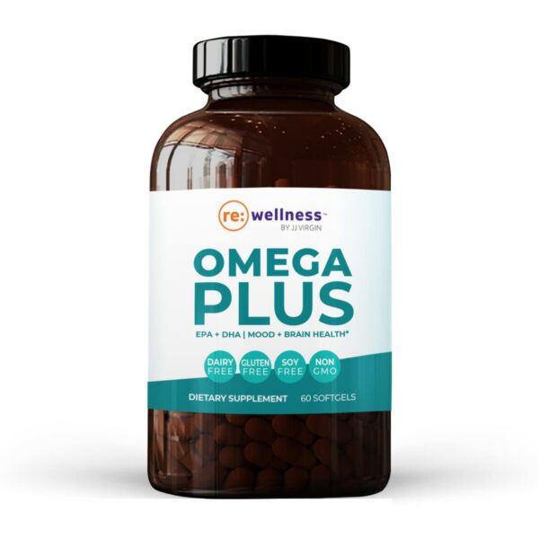 Frasco de Omega Plus Reignite Wellness para salud cardiovascular y articular