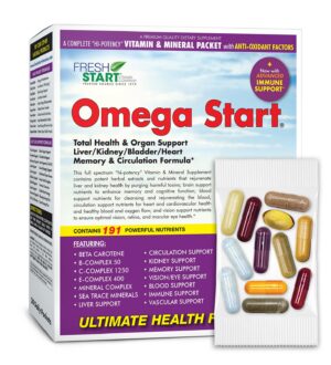 Omega Start paquete completo diario vitaminas salud integral 30 sobres