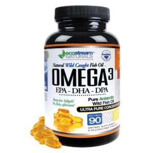 Frasco con cápsulas blandas de Omega 3 Ecostream Naturals